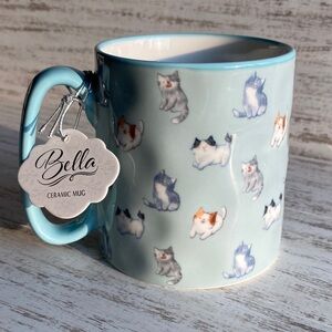 Kitty Cats Coffee Mug 16oz Light Blue
